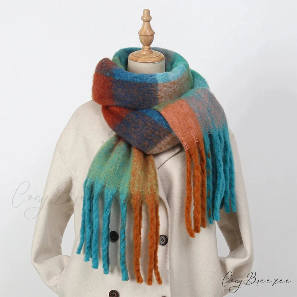 Luxurious Cashmere Bright Solid Color Scarf green scarf-241228