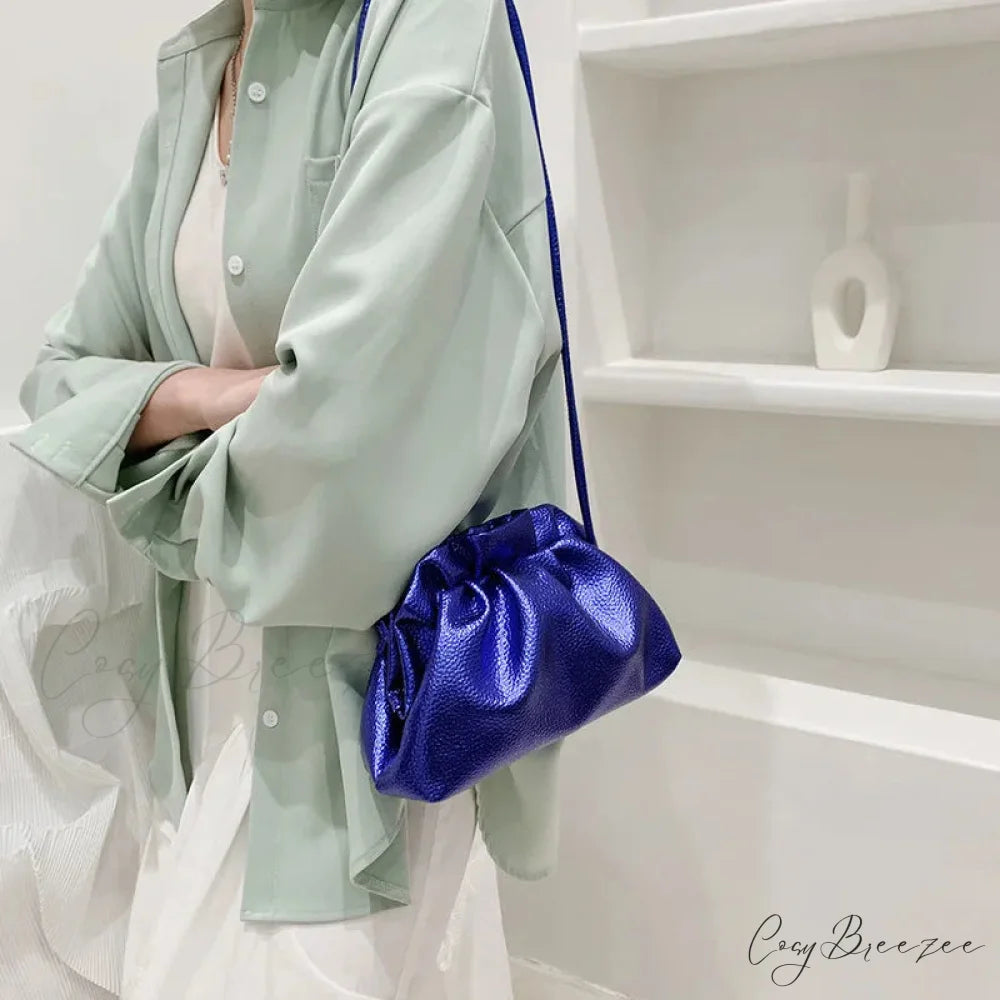 Luxurious Gold Cloud Silver Crossbody Clutch Handbag handbag-250126