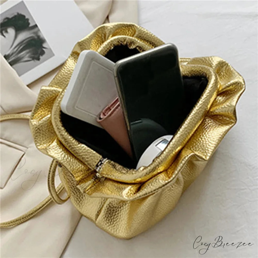 Luxurious Gold Cloud Silver Crossbody Clutch Handbag handbag-250126