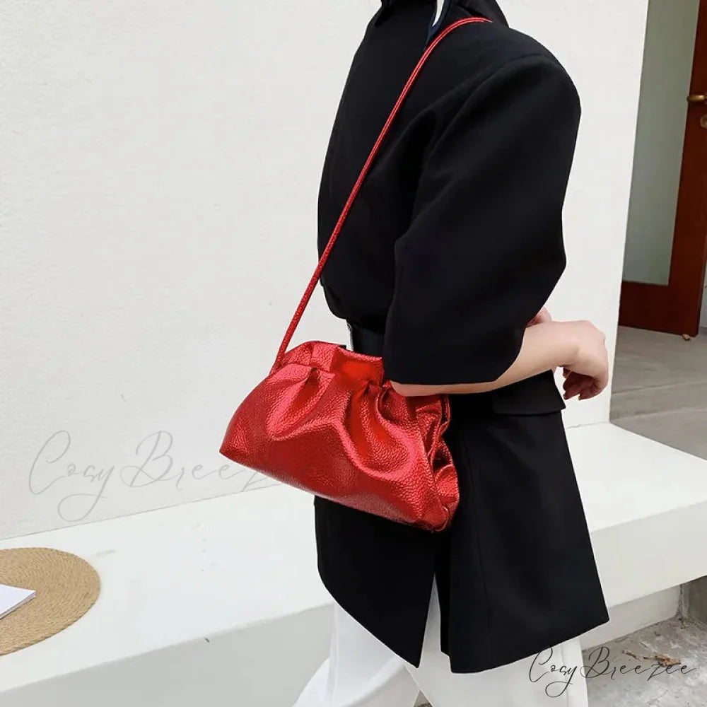 Luxurious Gold Cloud Silver Crossbody Clutch Handbag handbag-250126