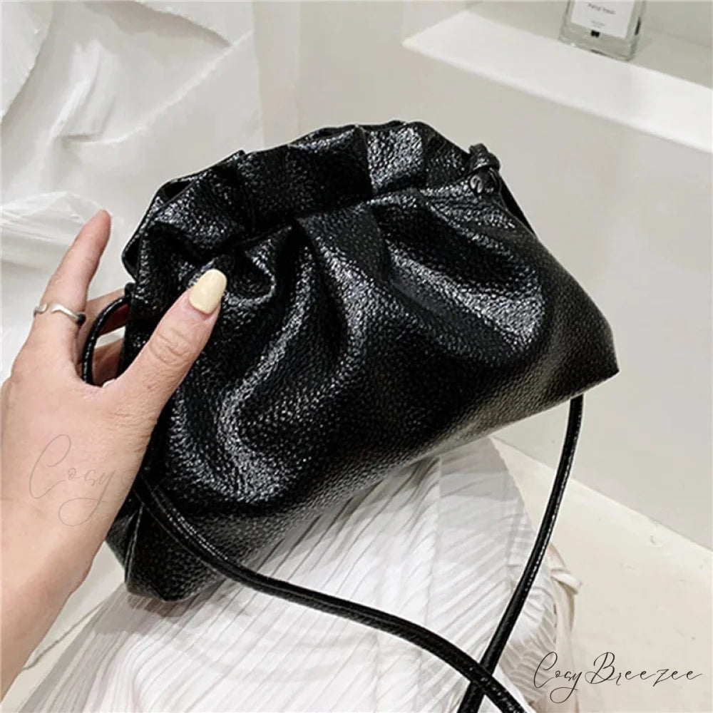 Luxurious Gold Cloud Silver Crossbody Clutch Handbag Black handbag-250126