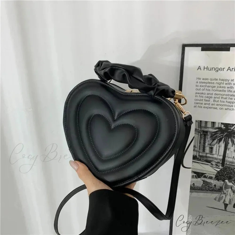 Luxurious Quilted PU Leather Heart Crossbody crossbody-250126