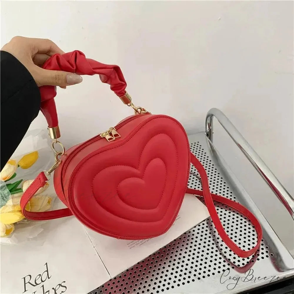 Luxurious Quilted PU Leather Heart Crossbody crossbody-250126