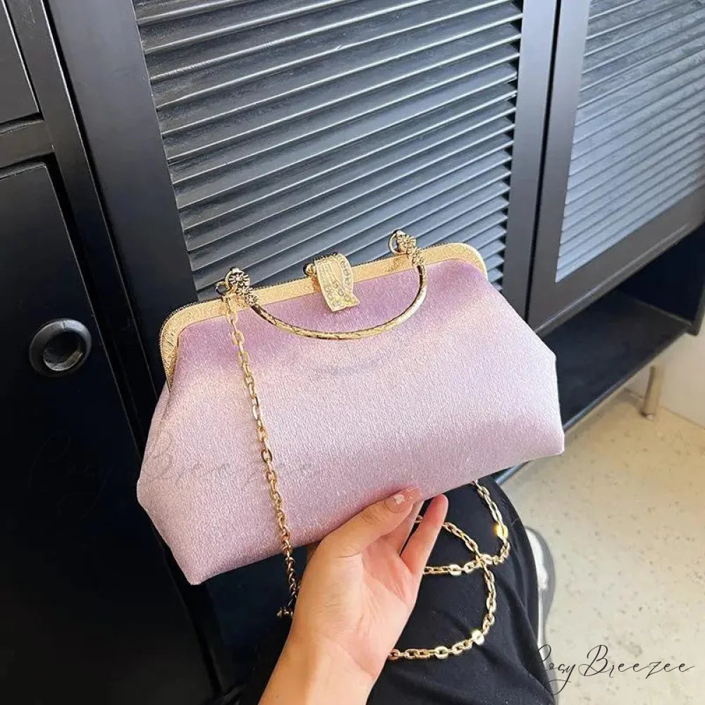 Luxury Banquet Wedding Clutch Pink Purple clutchbag-250126