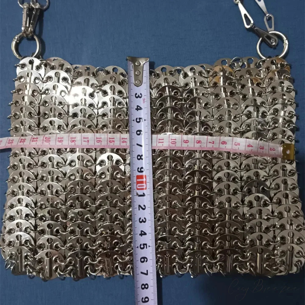 Luxury Designer Hand Woven Metal Chain Bag shoulder-250126