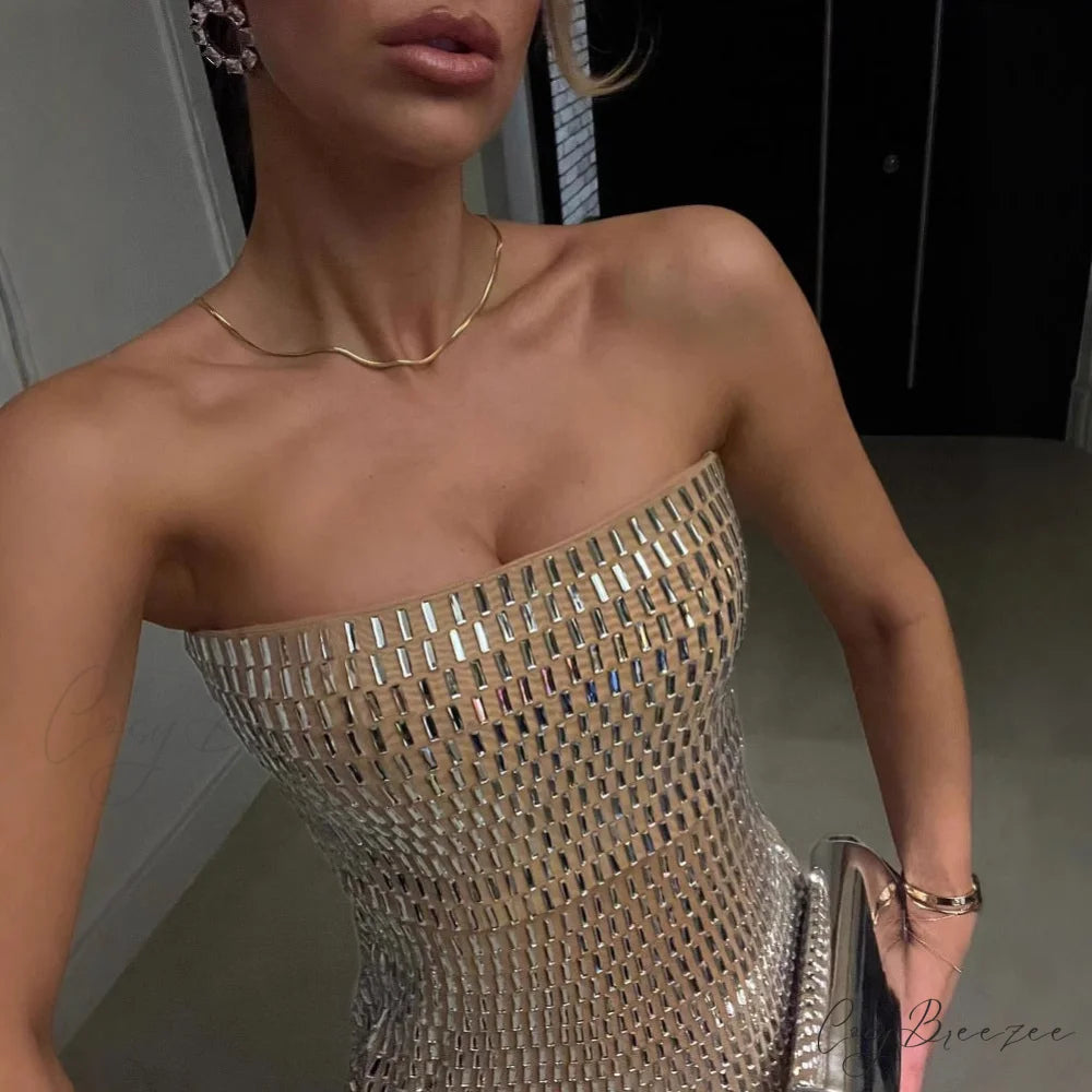 Luxury Gemstone Bandage Party Formal Dress promdress-250223