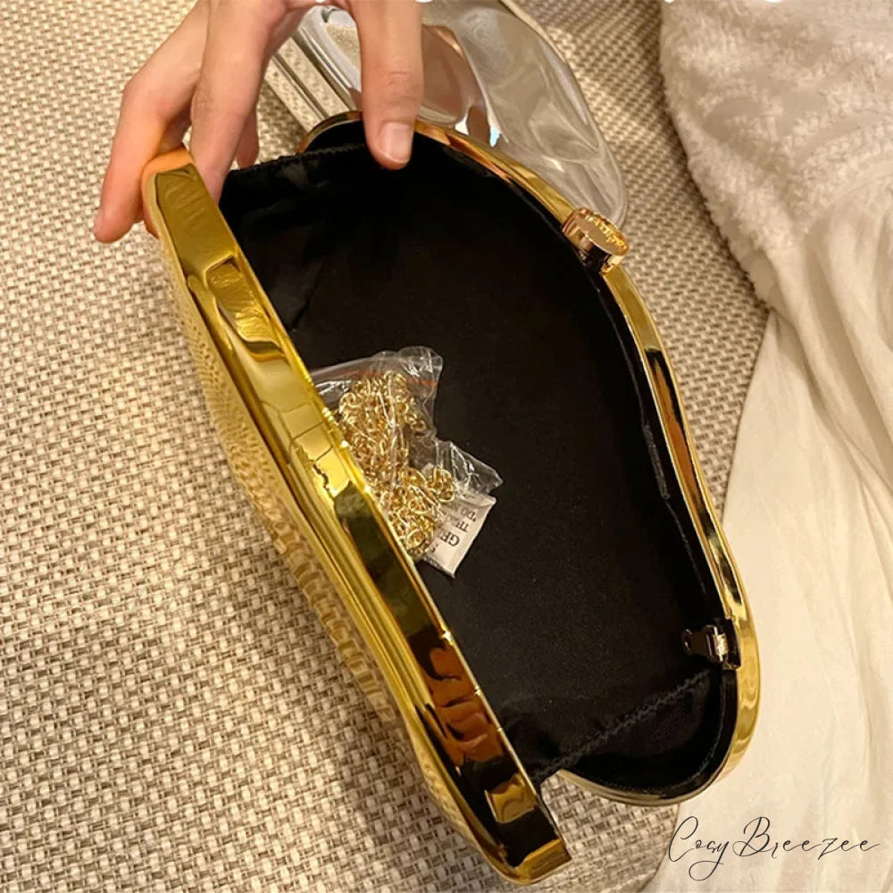 Luxury Gold Acrylic Evening Wedding Bag clutchbag-250126
