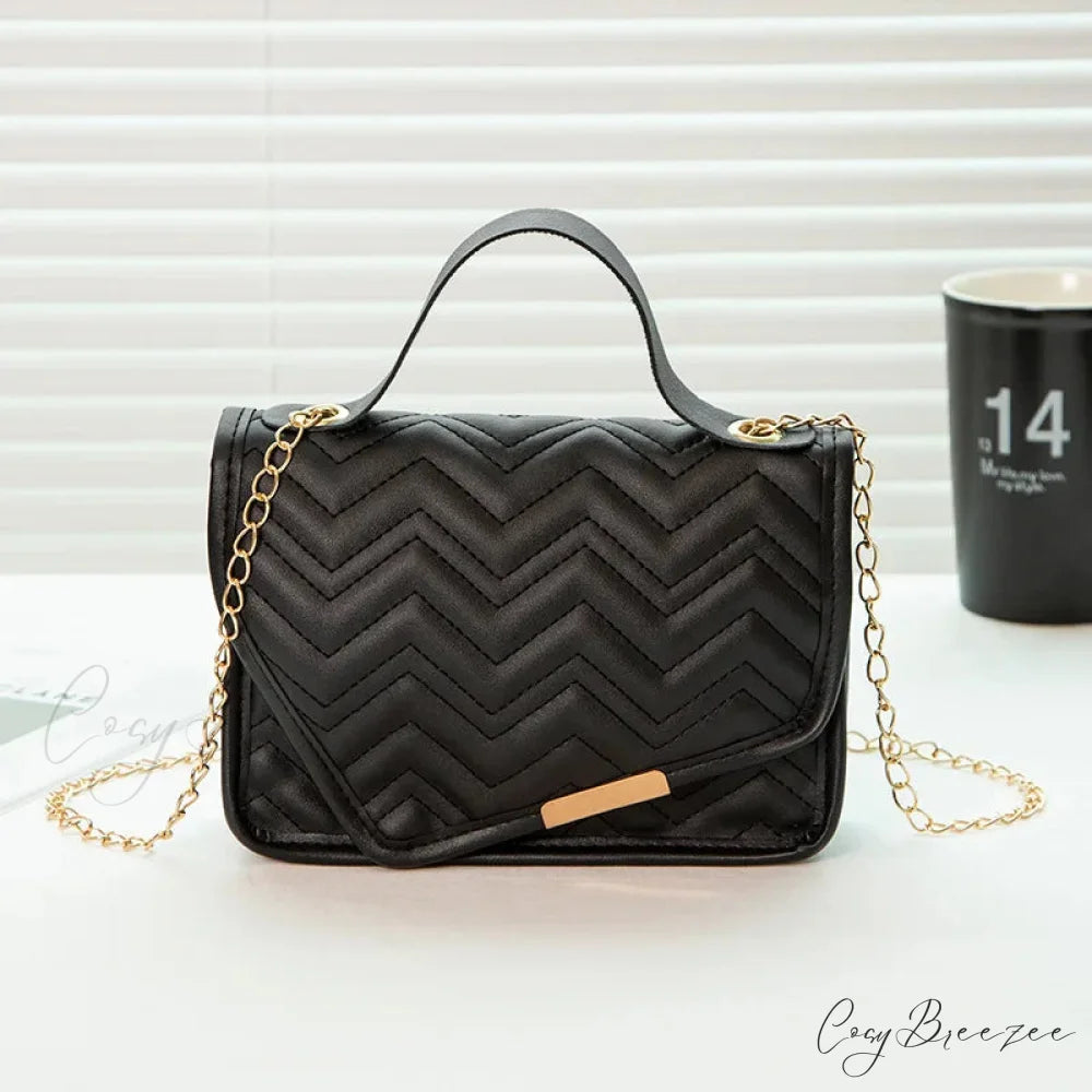 Luxury Messenger Embroidery Chain Crossbody Handbag Black 1 / 18cmx6cmx13cm handbag-250126