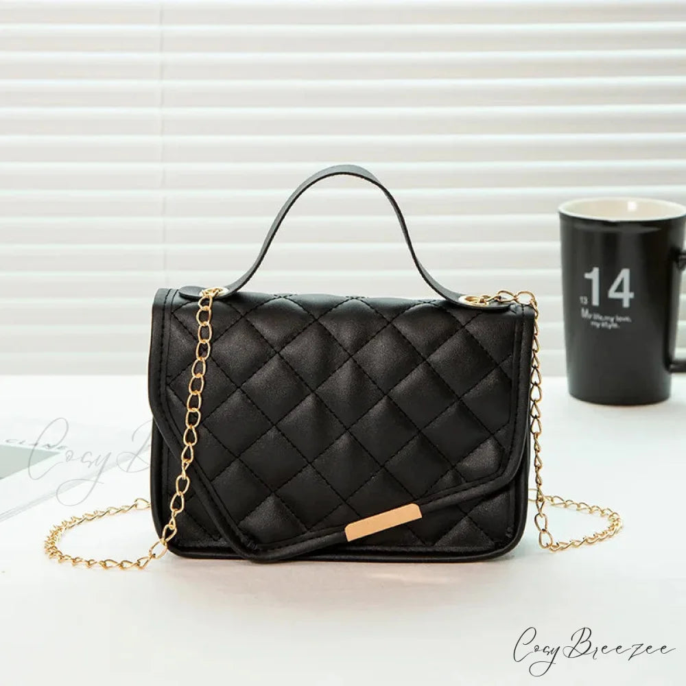 Luxury Messenger Embroidery Chain Crossbody Handbag Black / 18cmx6cmx13cm handbag-250126