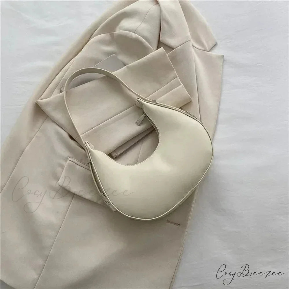 Luxury PU Leather Small Clutch White shoulder-250126