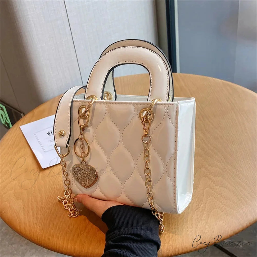 Luxury Quilted Square Handle Crossbody Handbag handbag-250126