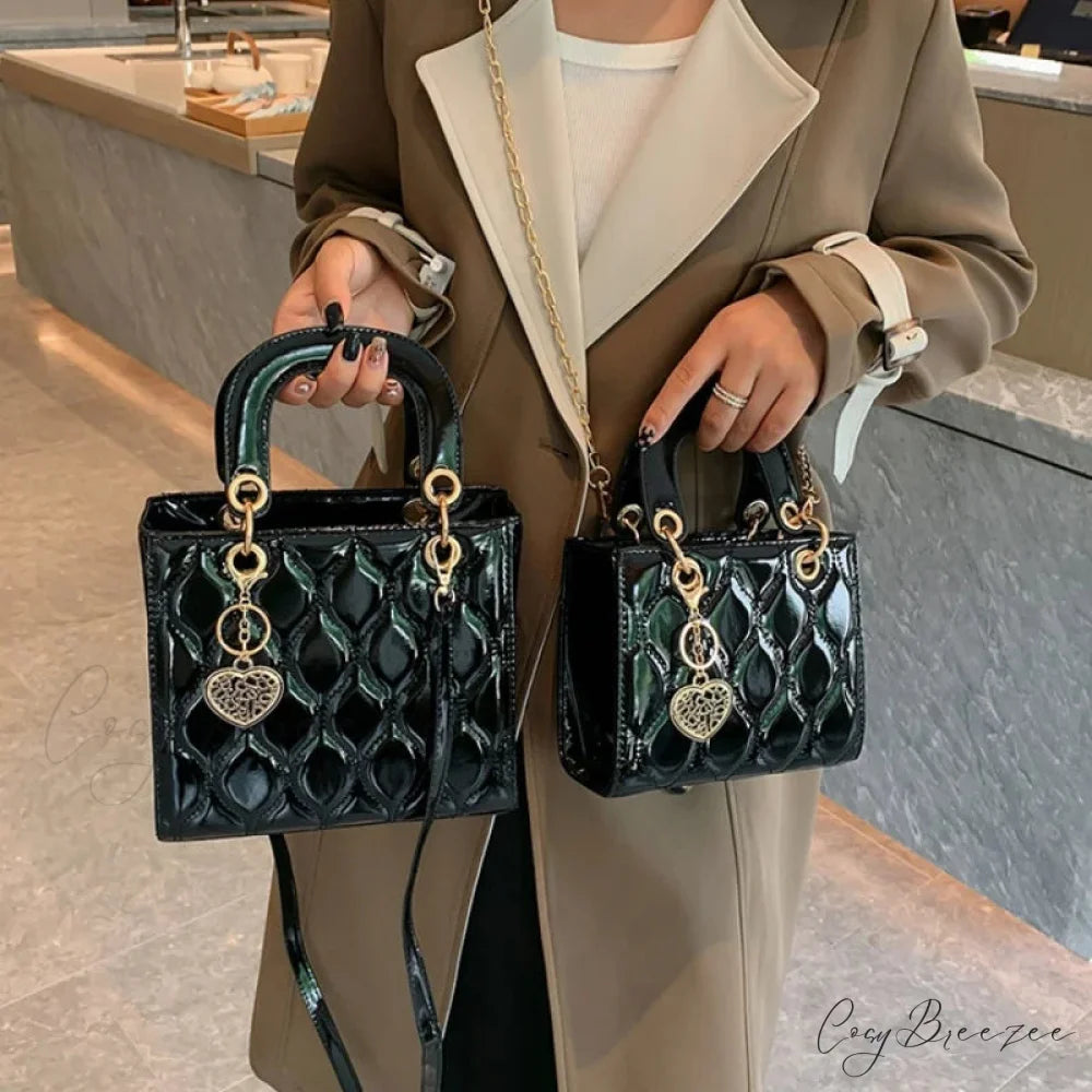 Luxury Quilted Square Handle Crossbody Handbag handbag-250126