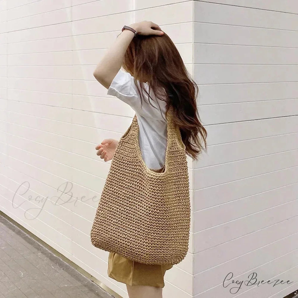 Luxury Solid PU Leather Bag Brown shoulder-250126