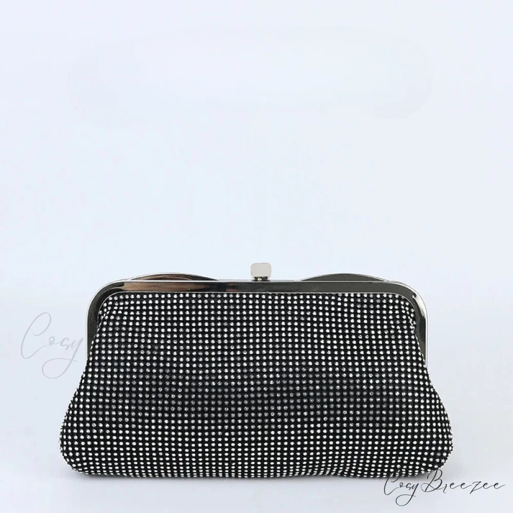Luxury Square Shoulder Bag Black / (20cm clutchbag-250126