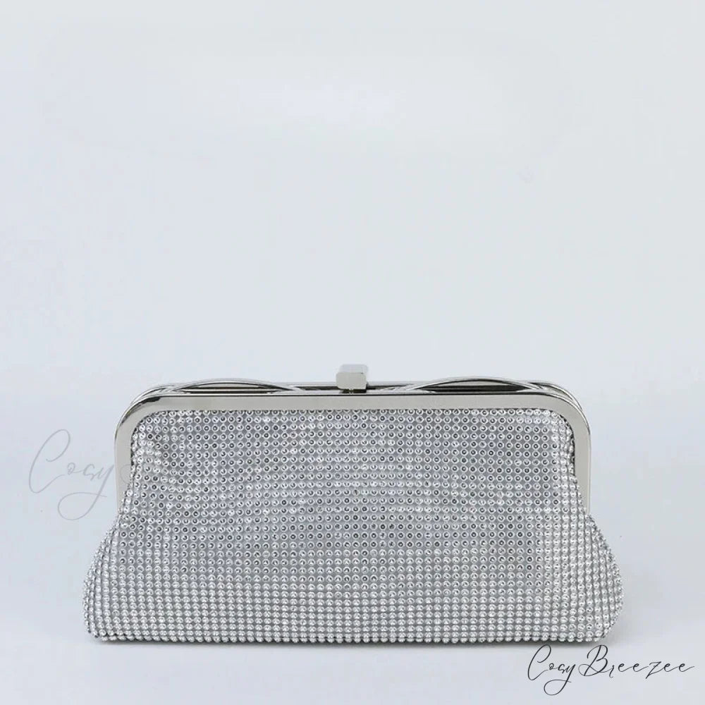 Luxury Square Shoulder Bag silver / (20cm clutchbag-250126