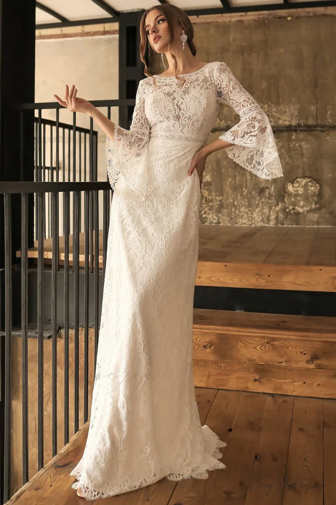Magical Eternity Lace Trendy Mermaid Wedding Dress Ivory / 2