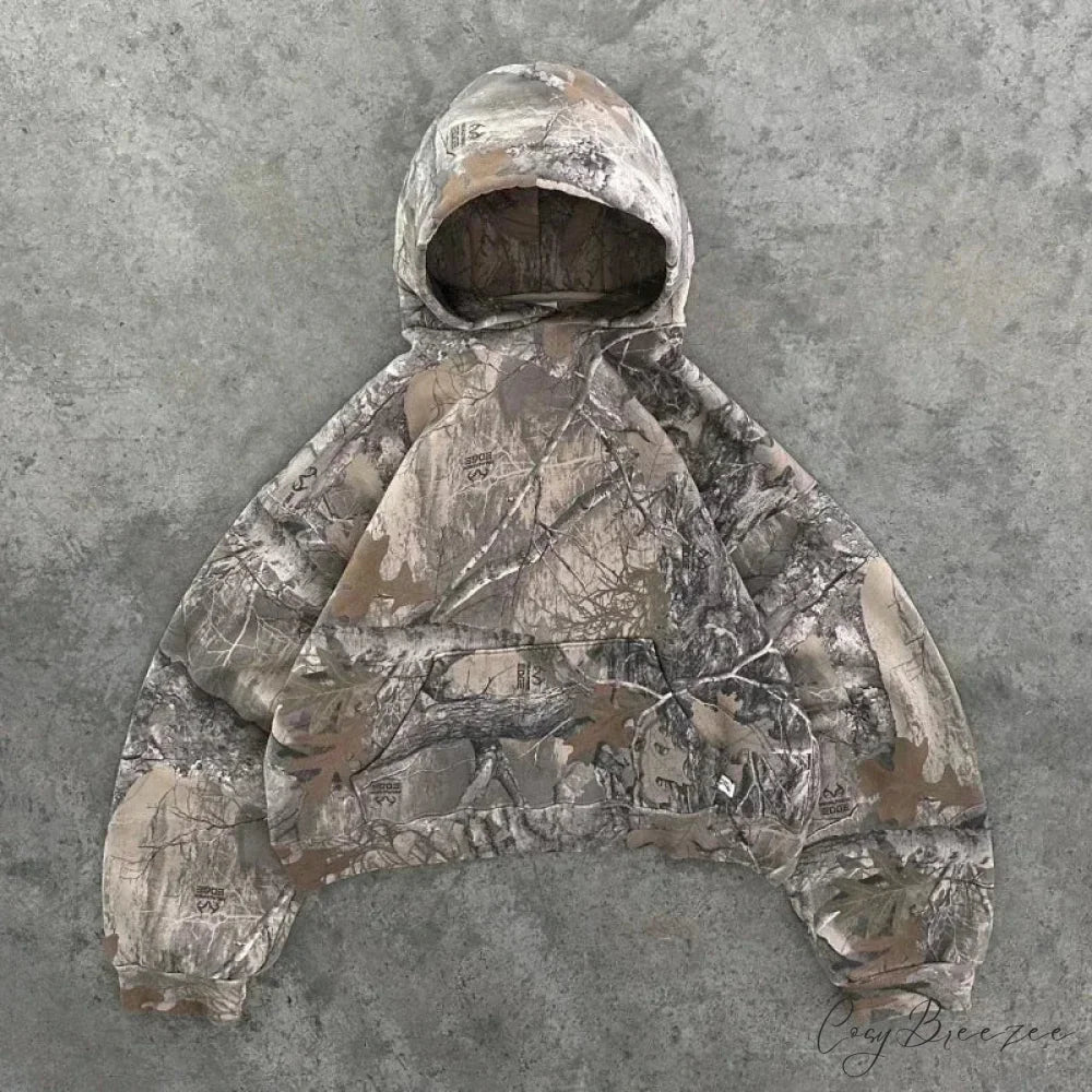 Maple Leaf Graphic Pullover Hoodie brown / S hoodies-241228