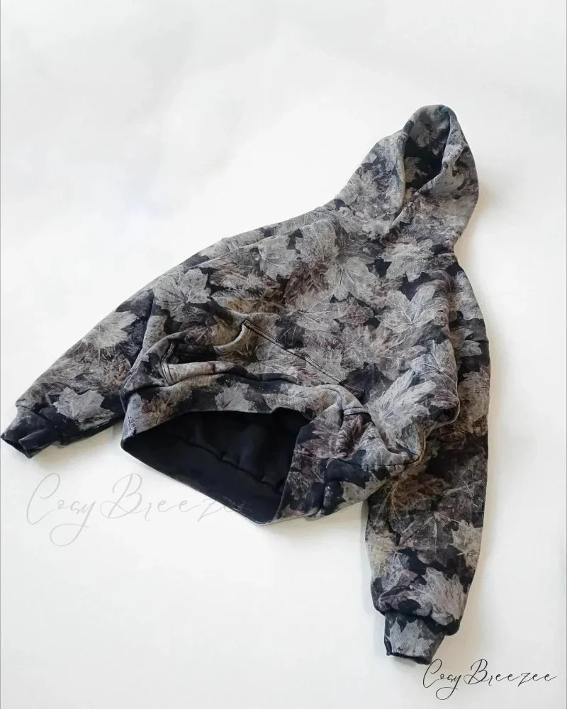 Maple Leaf Graphic Pullover Hoodie hoodies-241228