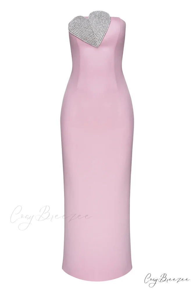 Marchesa Strapless Graceful Maxi Dress