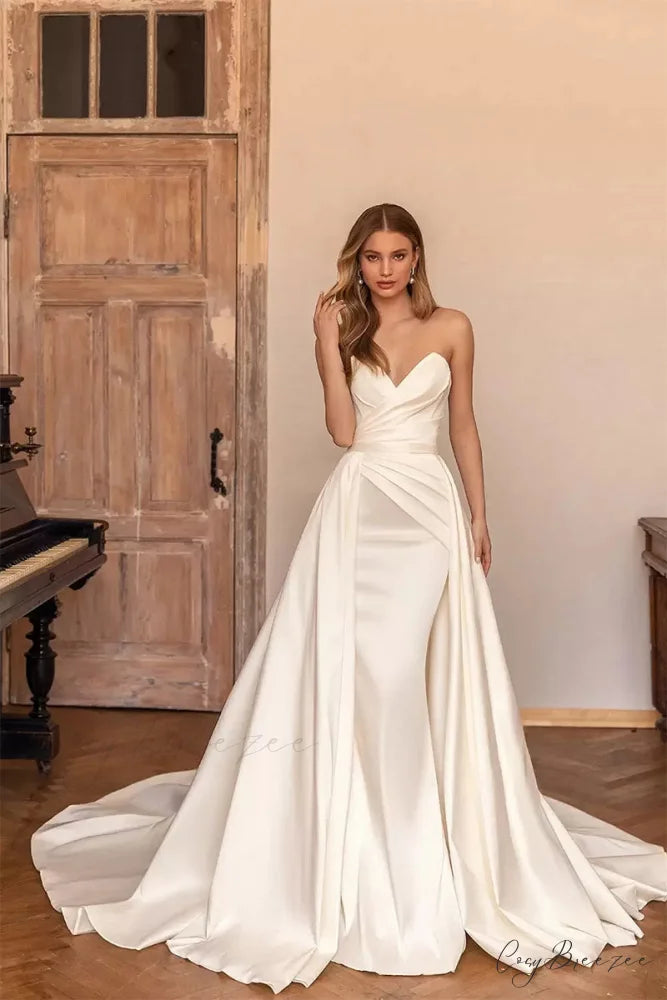 Marlene Strapless Graceful Satin Wedding Dress
