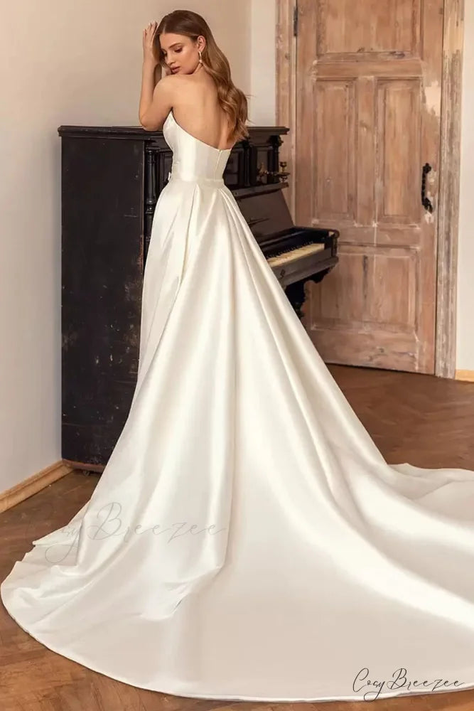 Marlene Strapless Graceful Satin Wedding Dress