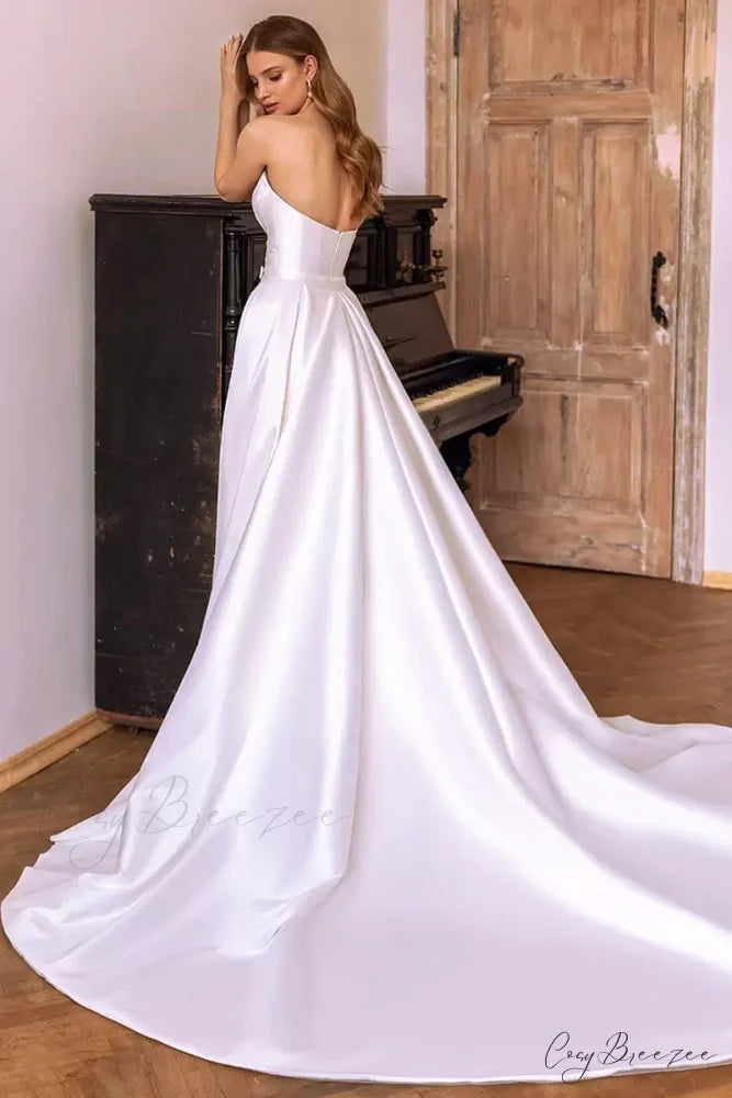 Marlene Strapless Graceful Satin Wedding Dress