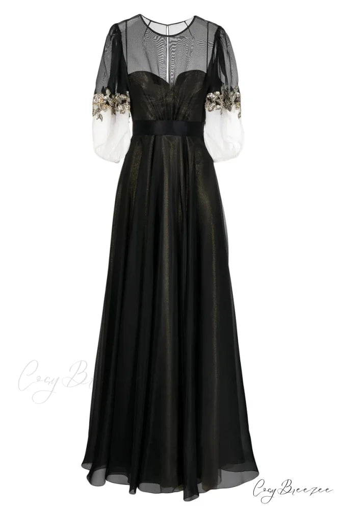 Medeline Black Graceful Maxi Dress