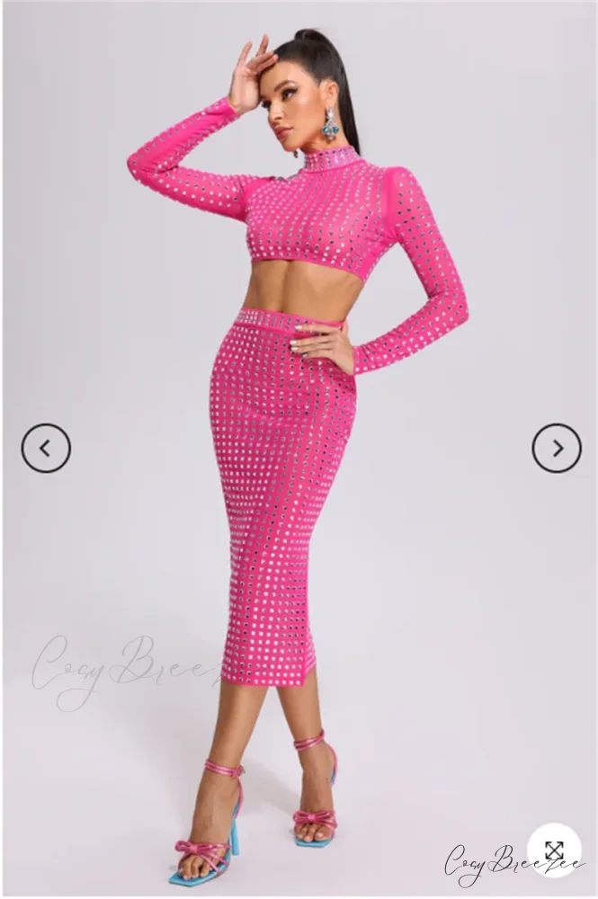 Mesh Top Skirt Sparkling Party Dress