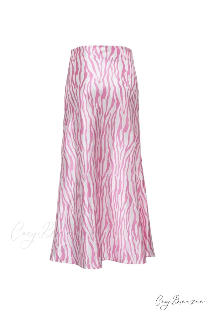 Midi Fishtail Zebra Skirt
