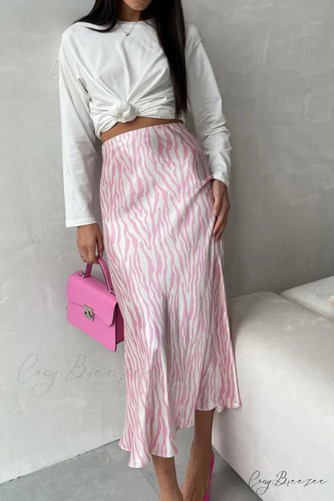 Midi Fishtail Zebra Skirt