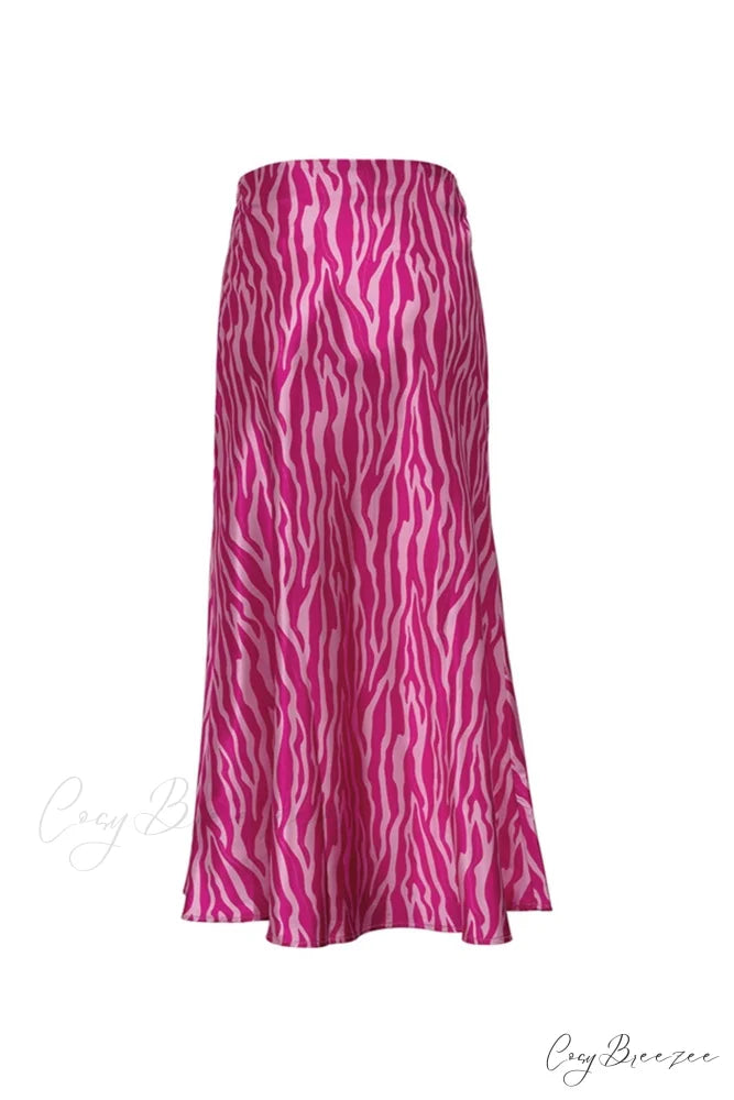 Midi Fishtail Zebra Skirt