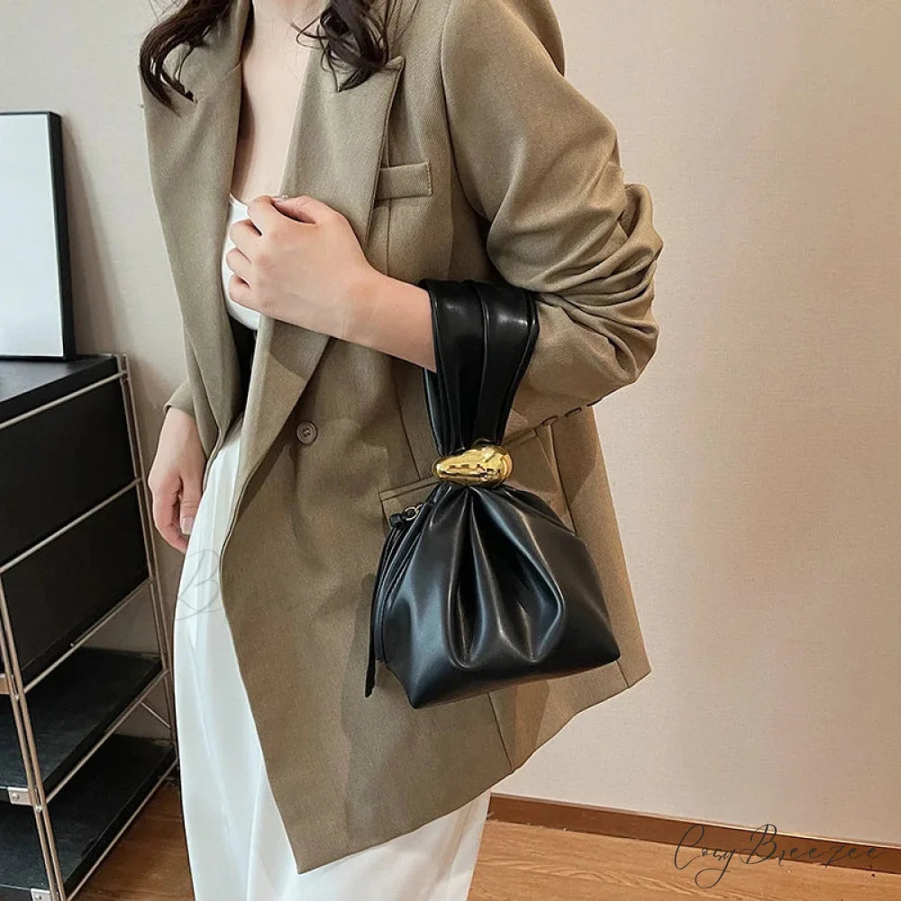 Mini Dumpling PU Leather Clutch wristlet-250126
