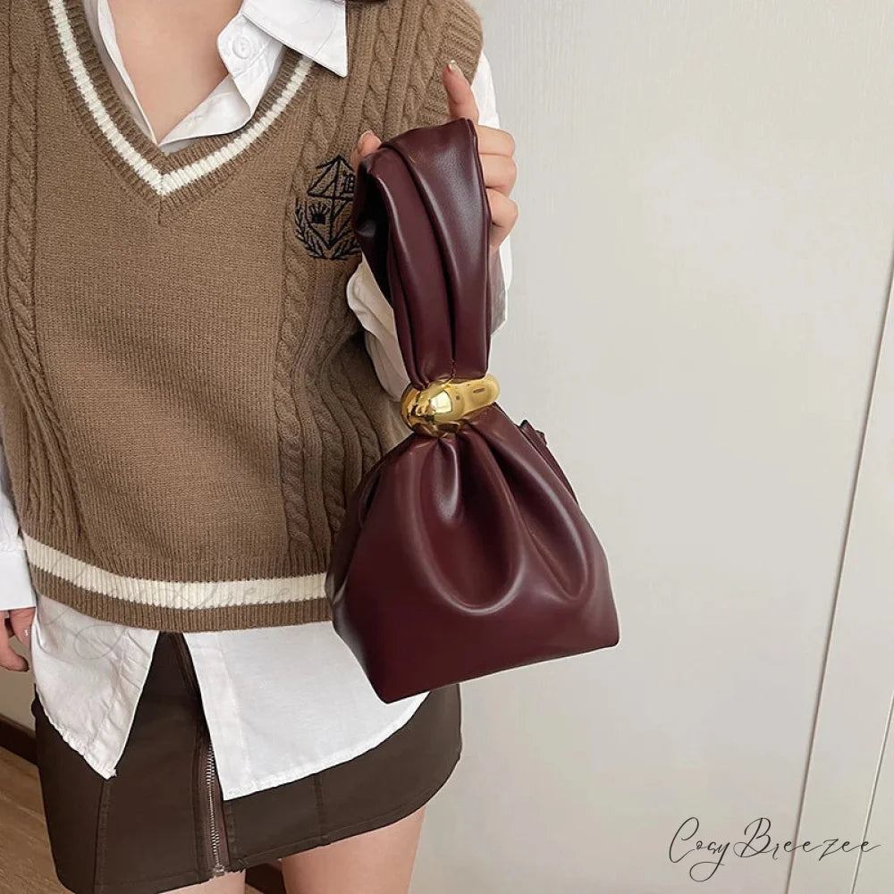 Mini Dumpling PU Leather Clutch wristlet-250126
