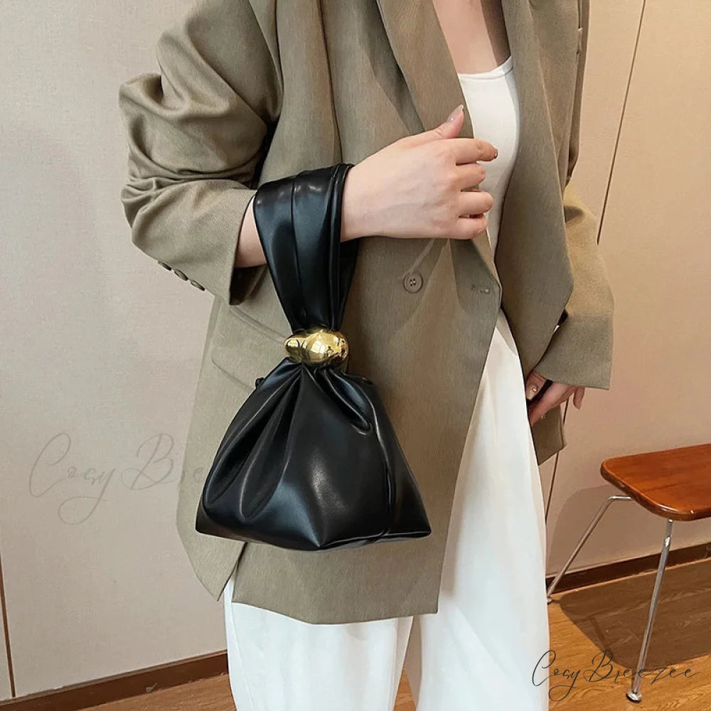 Mini Dumpling PU Leather Clutch wristlet-250126