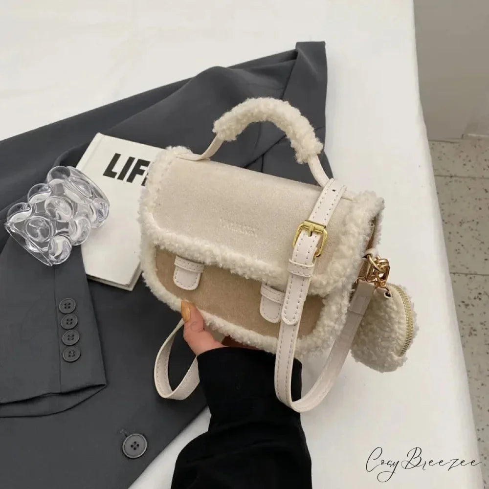 Mini Knot Handmade Knitted Bucket Handbag Beige handbag-250126