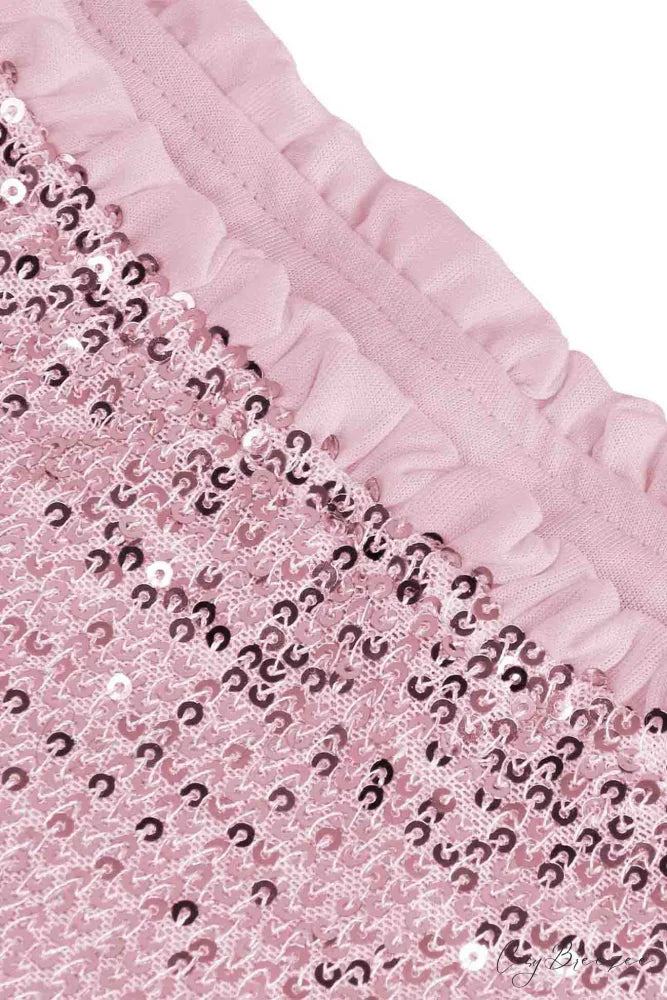 Mini Tiered Sequined Folded Skirt