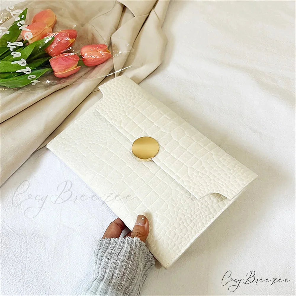Minimalism Felt Clutch White wristlet-250126