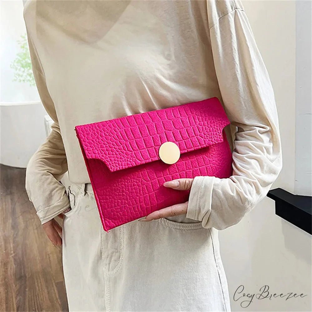 Minimalism Felt Clutch wristlet-250126