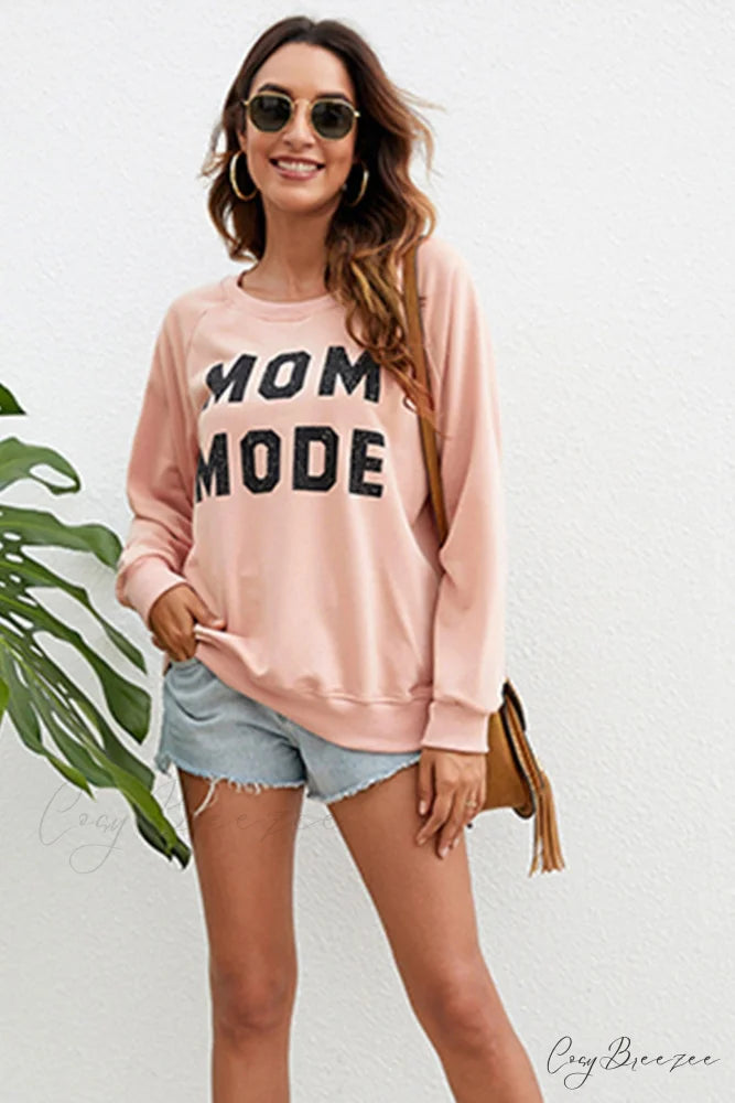 Mom Mode Sweatshirt Pink / S