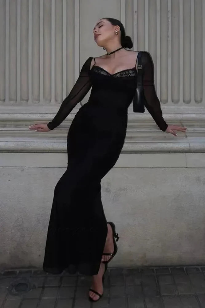 Monroe Long Graceful Sleeve Maxi Dress