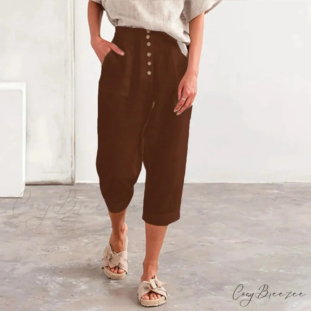 Multi Buckle Wide Leg Cargo Pants Coffee / S pants-241228