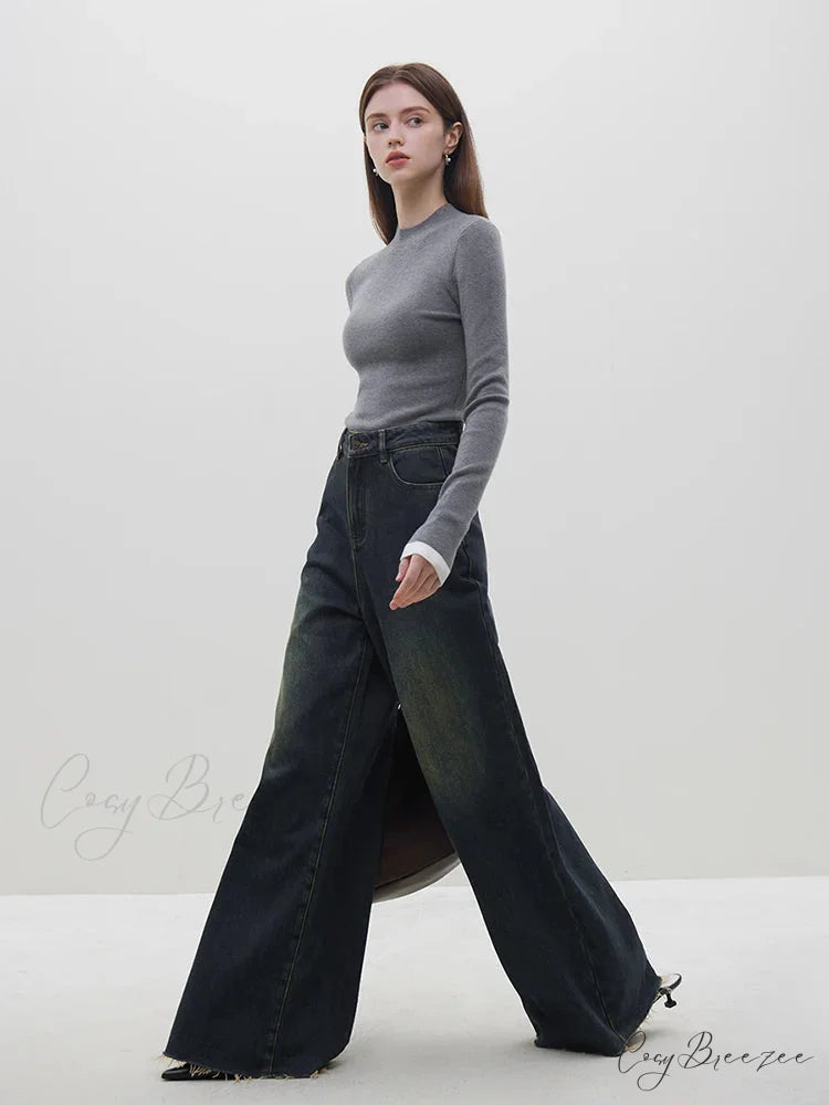 Multiple Colors Half Turtleneck Slim Knitted Sweater GRAY / S swraters-241228