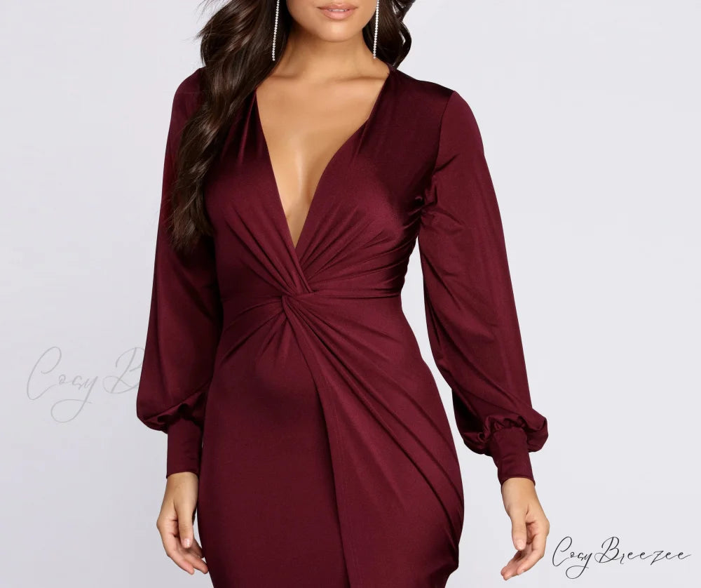 Natural Attraction Stylish Mini Knot Dress