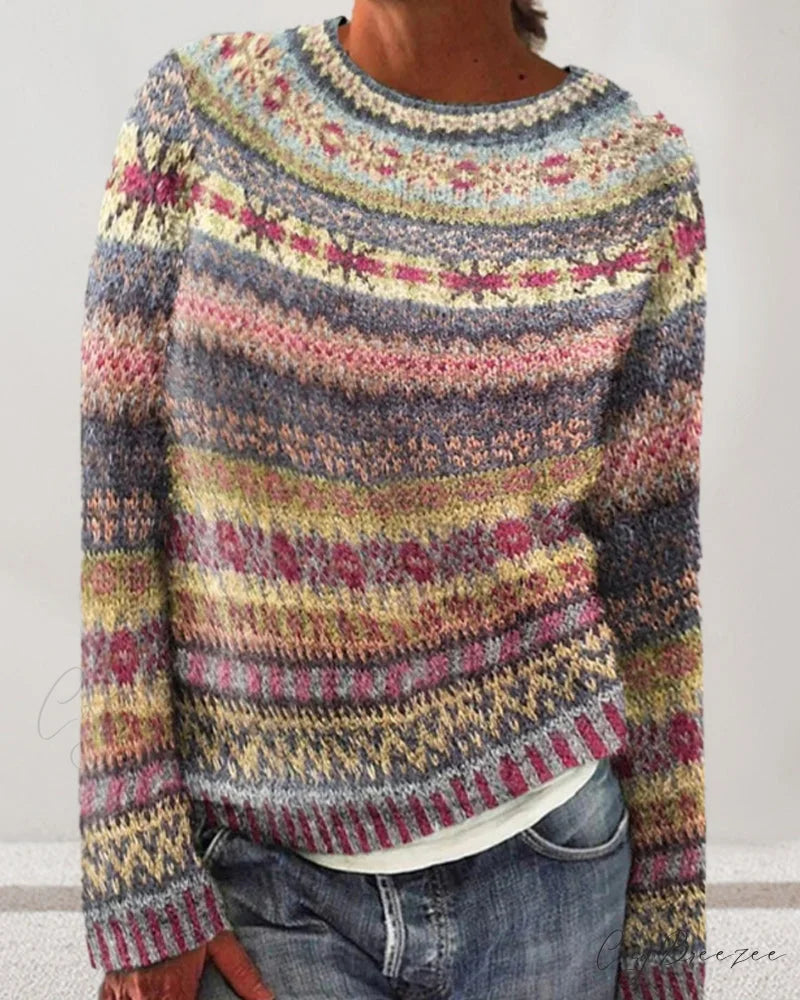 Neck in Vibrant Round Sweater Colors