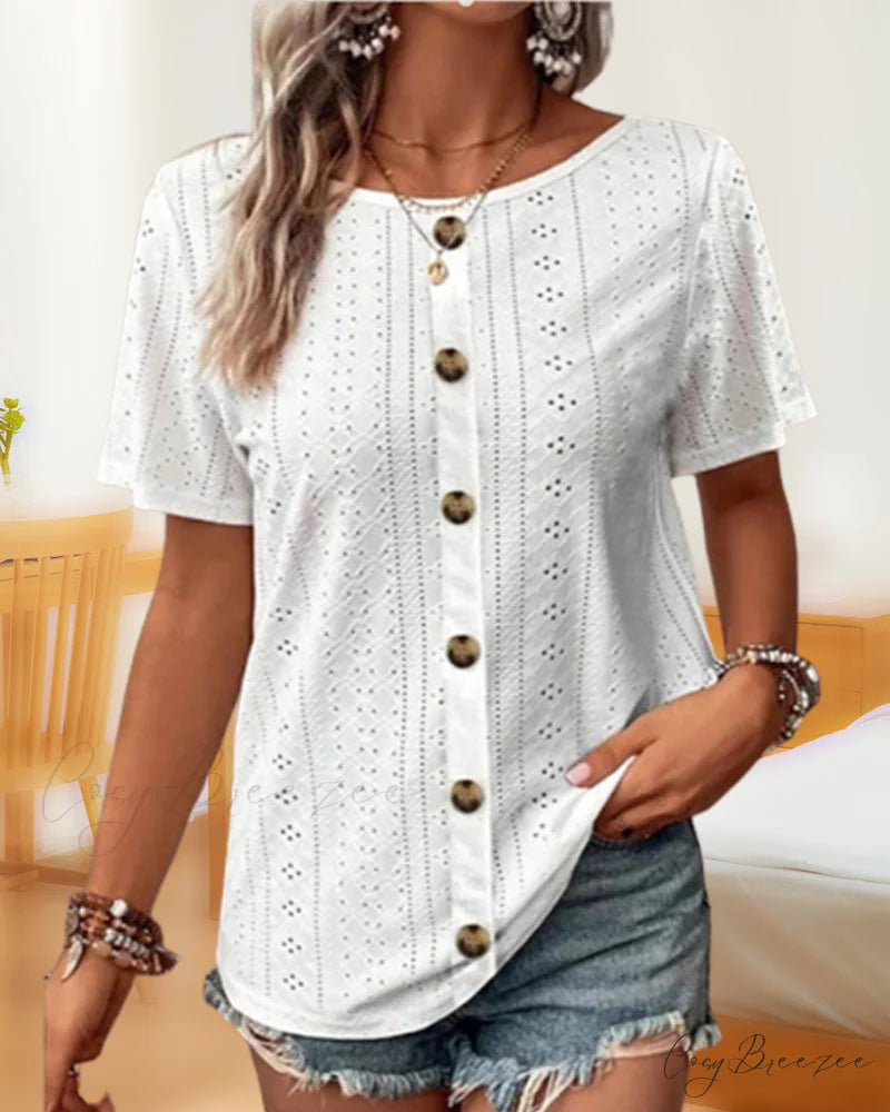 Neck Plain Round T-Shirt