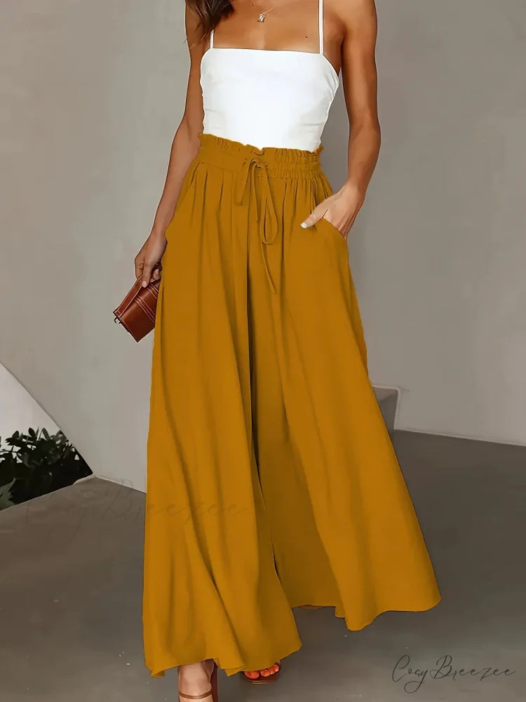 Neon Pull-Tie Wide-Leg Utility Pant pant-250223