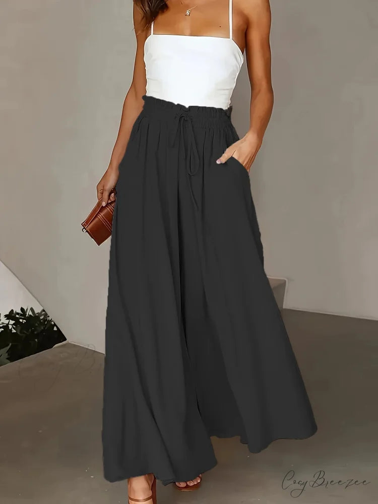 Neon Pull-Tie Wide-Leg Utility Pant BLACK / 0XL pant-250223