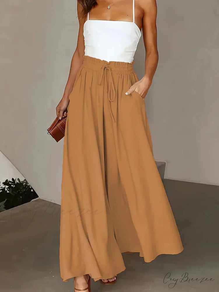 Neon Pull-Tie Wide-Leg Utility Pant ORANGE / 0XL pant-250223