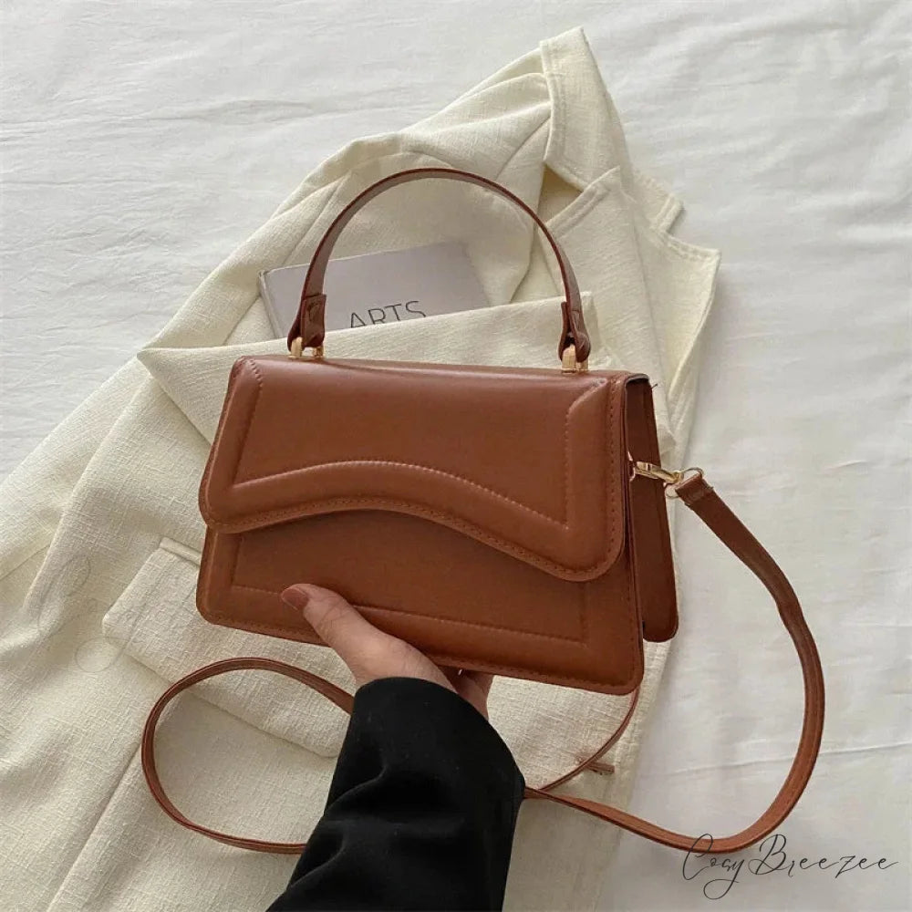 New Womens Large Capacity Crossbody Handbag Brown handbag-250126