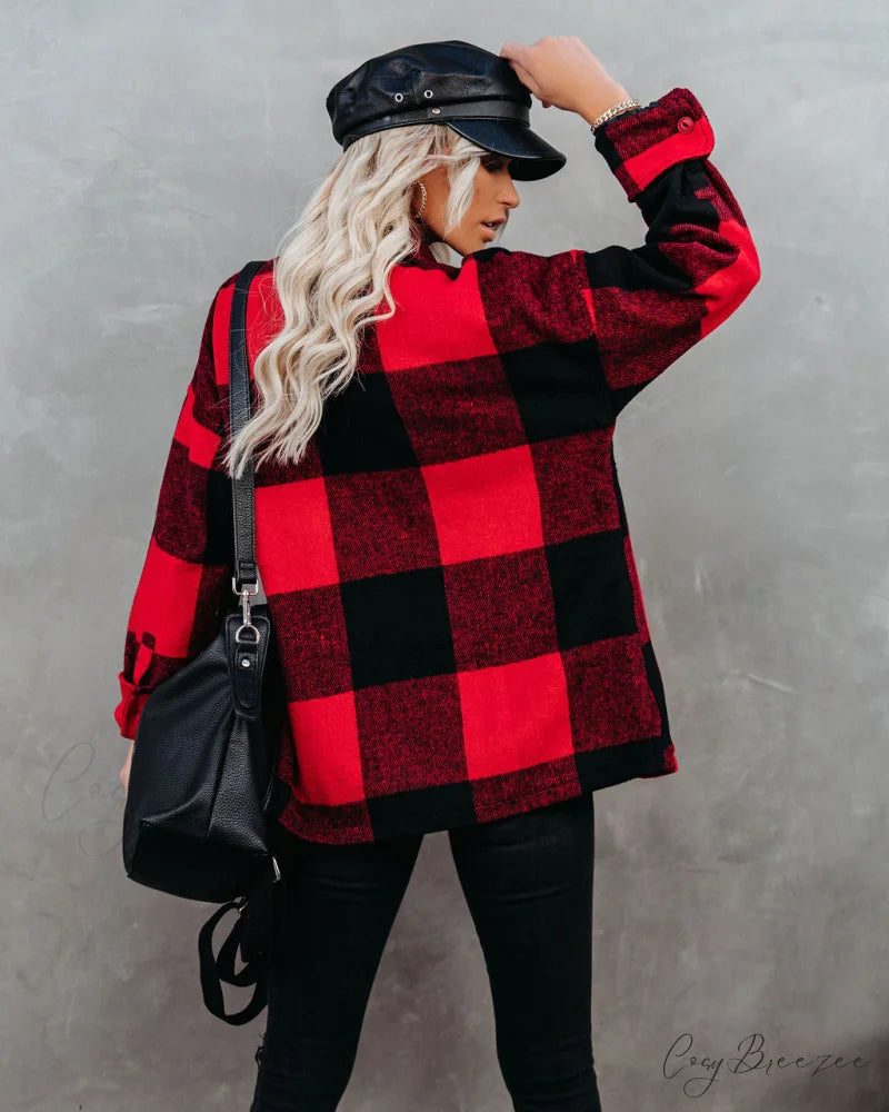 Nicolas Plaid Button Down Shirt Jacket